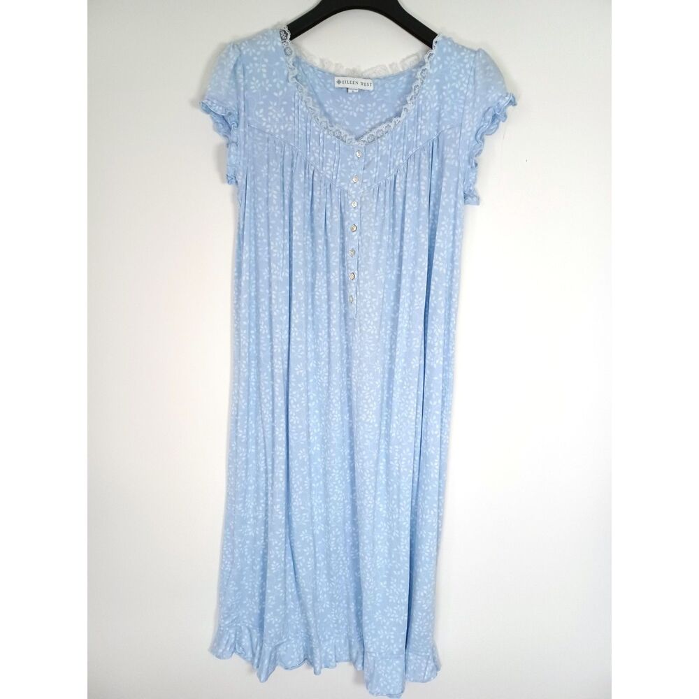 Eileen West Floral Nightgown Boho Ballet Cottagecore Lace Small Stretch Prairie